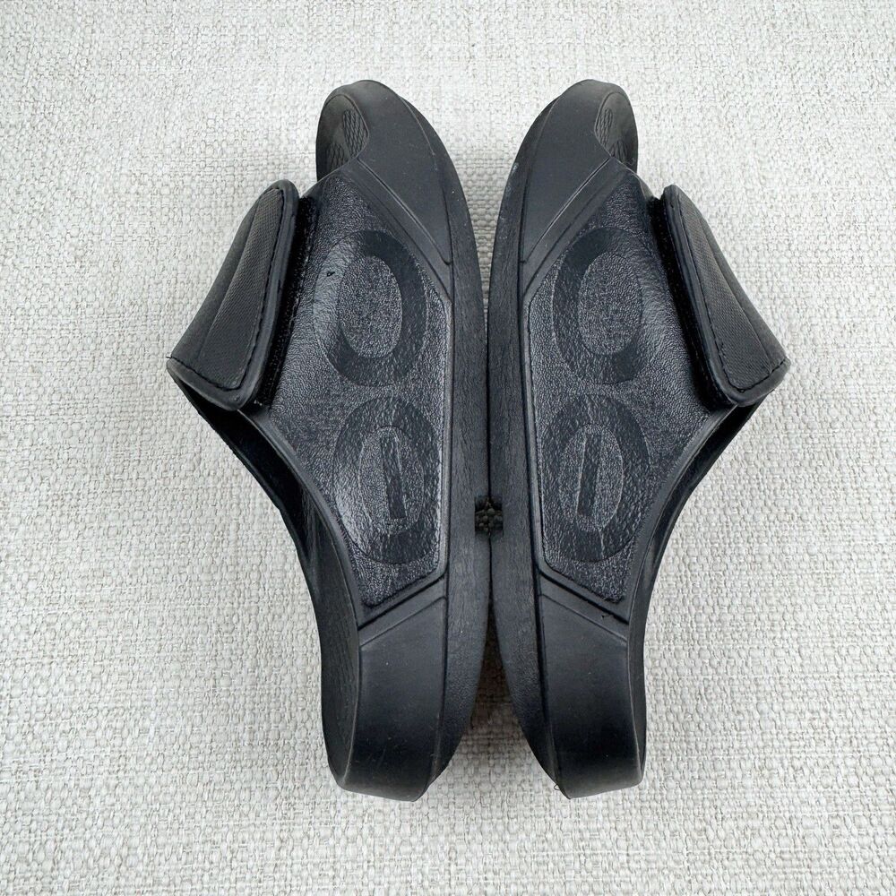 OOFOS OOAHH Sport Flex Slides Women’s Size 6 Black Recovery Sandals - Picture 6 of 12